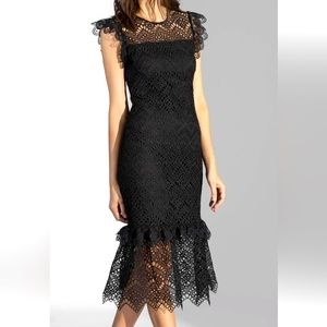 ** New with tags **Shoshanna Black Lace Midi Antonia cocktail dress si…